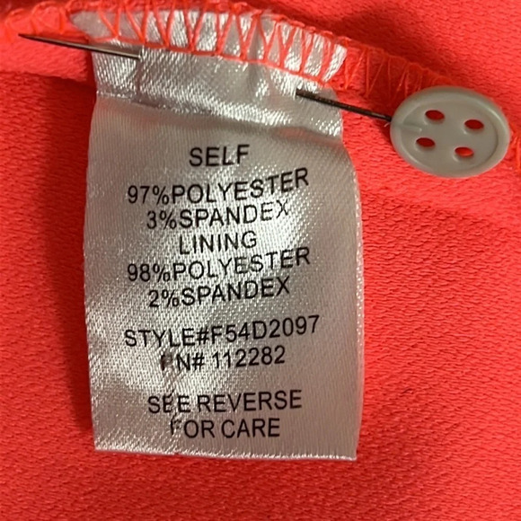 Adelyn Rae Flower Garden Neon Coral Dress - Size Medium - Picture 7 of 8